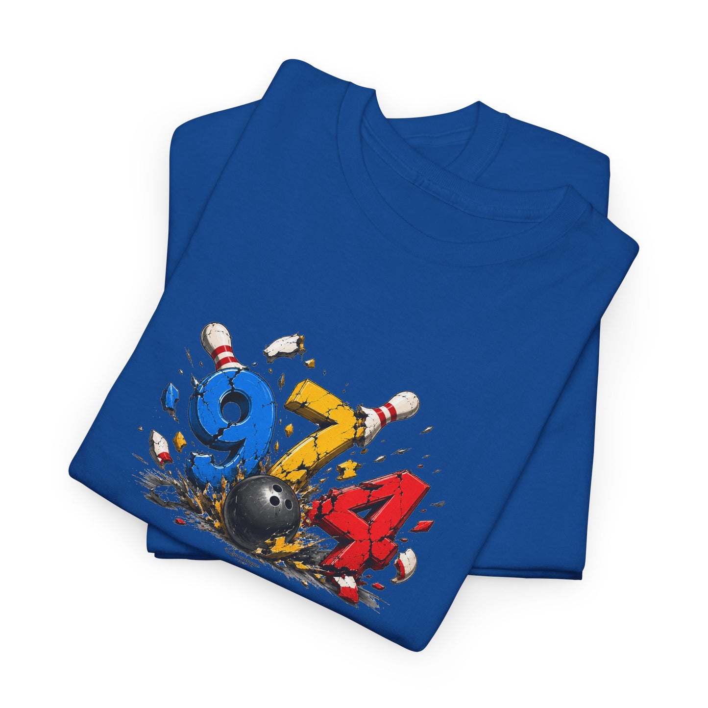 T-shirt " 974 Bowling ", Destination Île de La Réunion, Confort Coton, Sobre, Elégant, Souvenir Unique, Vêtement Adulte, Unisexe, Esprit Voyageur