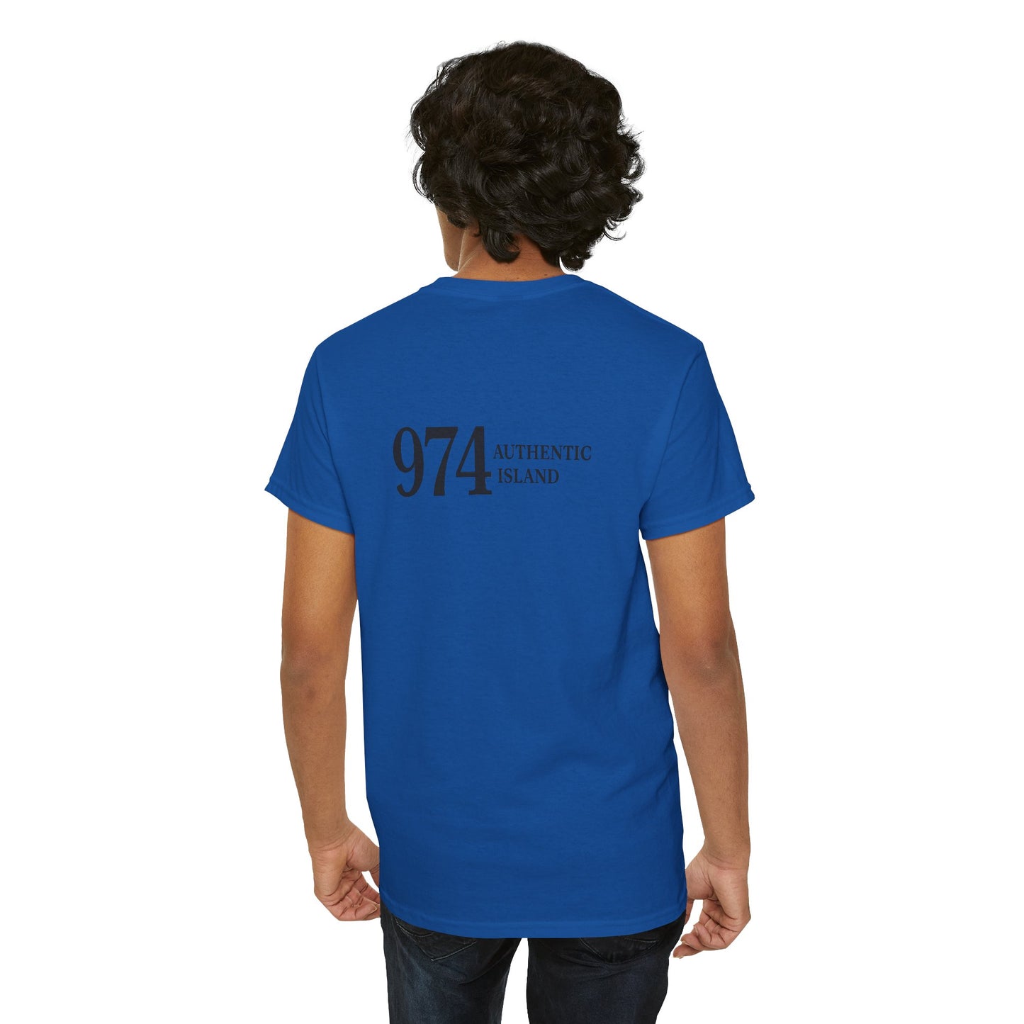 T-shirt "974 Île Authentique", Exotisme, Destination Île de La Réunion, Confort Coton, Sobre, Elégant, Souvenir Unique, Cadeau, Unisexe, Esprit Voyageur