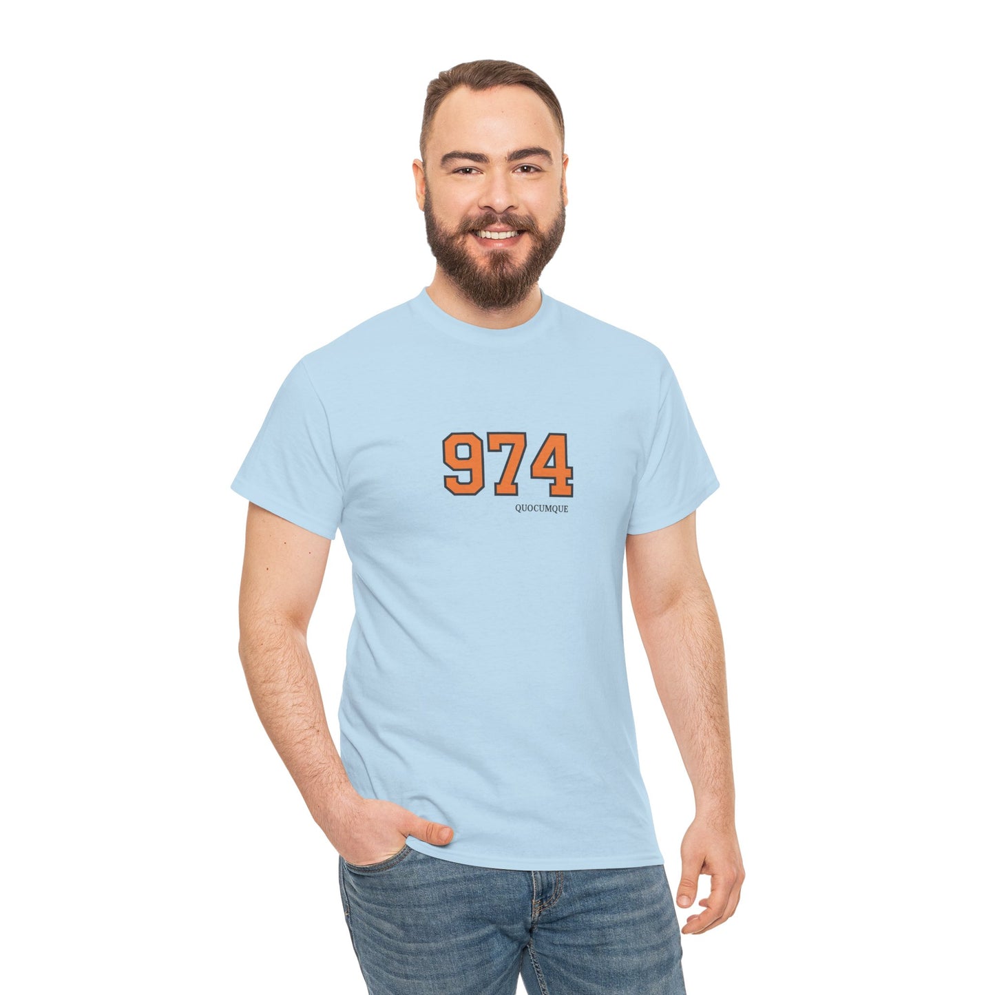 T-shirt " 974 ", Destination Île de La Réunion, Confort Coton, Sobre, Elégant, Souvenir Unique, Vêtement Adulte, Unisexe, Esprit Voyageur