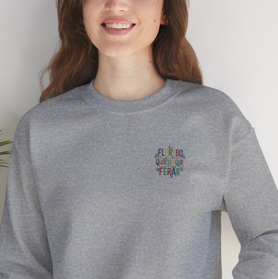 Sweat-Shirt "Florebo Quocumque Ferar", Adulte, Unisexe, Homme, Femme, Sportive, Sportif, Décontracté, Élégant, Urbain, Classique, Réunion