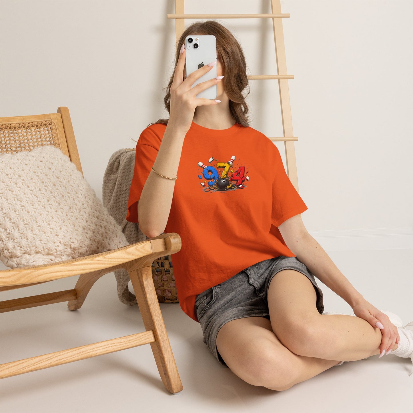 T-shirt " 974 Bowling ", Destination Île de La Réunion, Confort Coton, Sobre, Elégant, Souvenir Unique, Vêtement Adulte, Unisexe, Esprit Voyageur