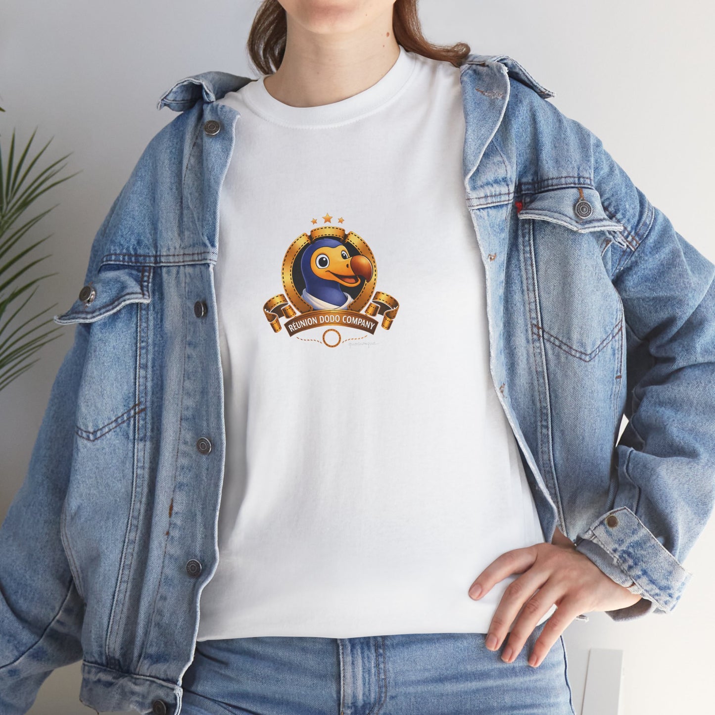 T-shirt Quocumque, " Dodo Cinéma", Île de La Réunion, Confort Coton, Elégant, Souvenir Unique, Cadeau, Unisexe, Esprit Voyageur, Créole, Bourbon