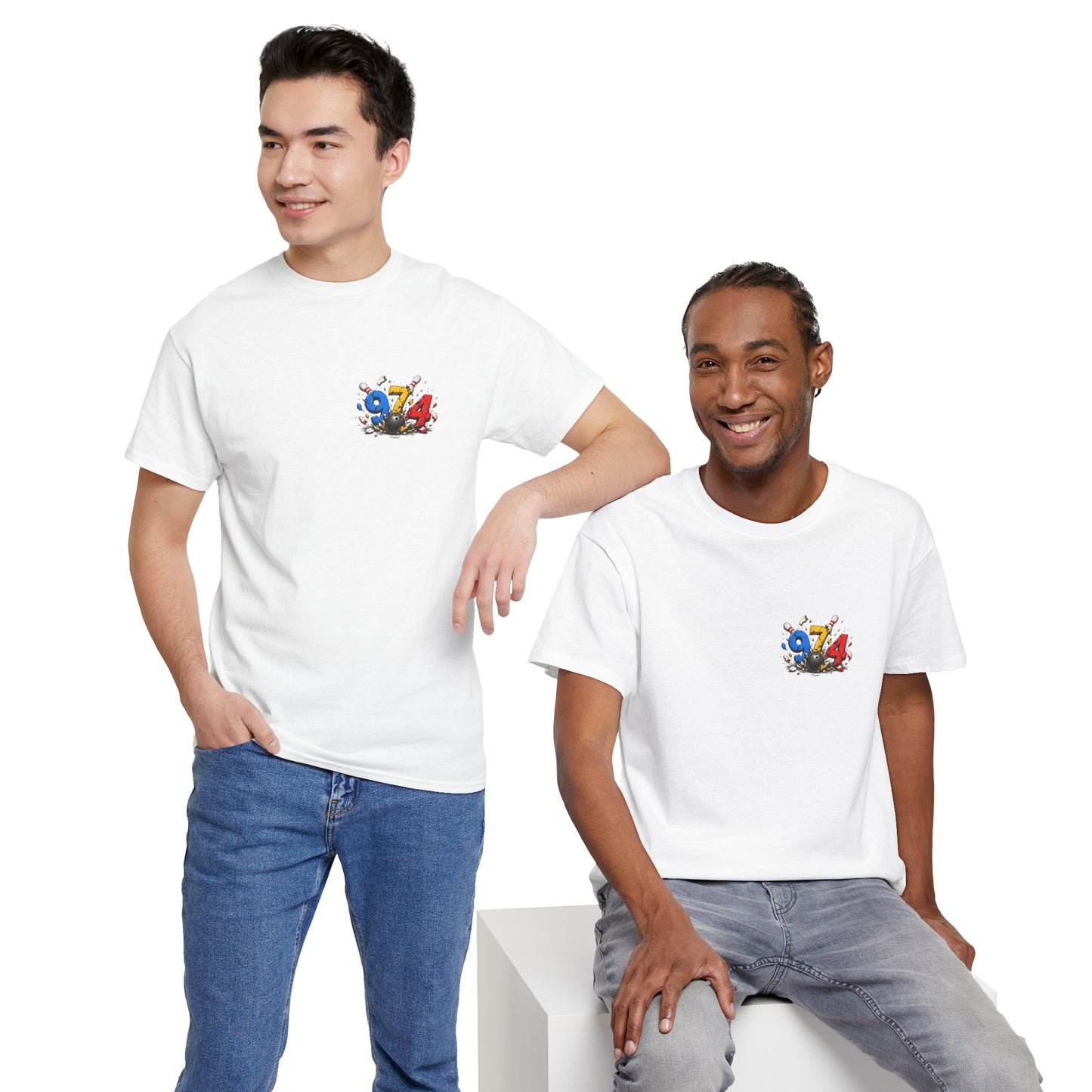 T-shirt " 974 Bowling ", Destination Île de La Réunion, Confort Coton, Sobre, Elégant, Souvenir Unique, Vêtement Adulte, Unisexe, Esprit Voyageur