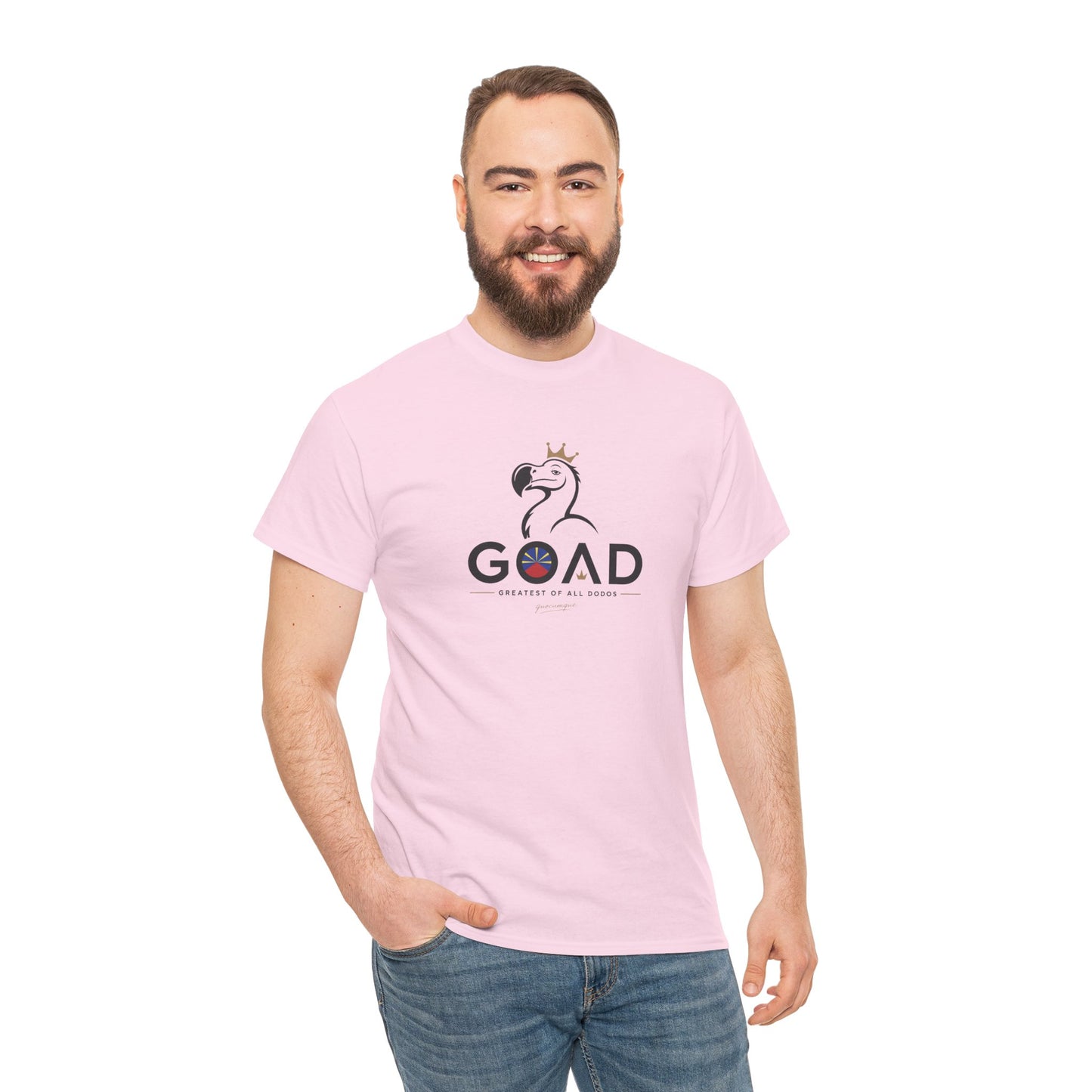 T-shirt "GOAD ", Greatest Of All Dodos, Île de La Réunion", Confort Coton, Sobre, Elégant, Souvenir Unique, Cadeau, Unisexe, Esprit Voyageur