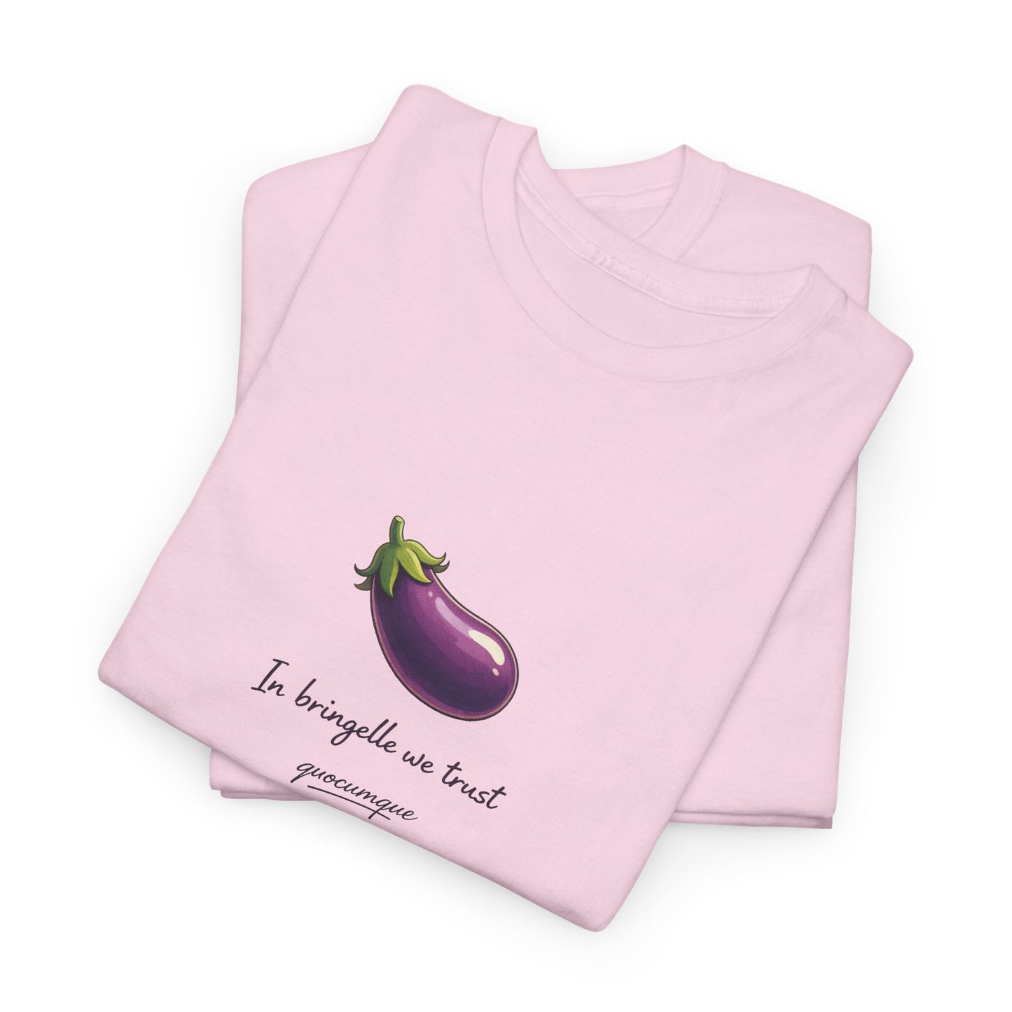 T-shirt Quocumque "Bringelle", Confort Coton, Sobre, Elégant, Souvenir Unique, Cadeau, Unisexe, Esprit Voyageur, Adulte, Espace