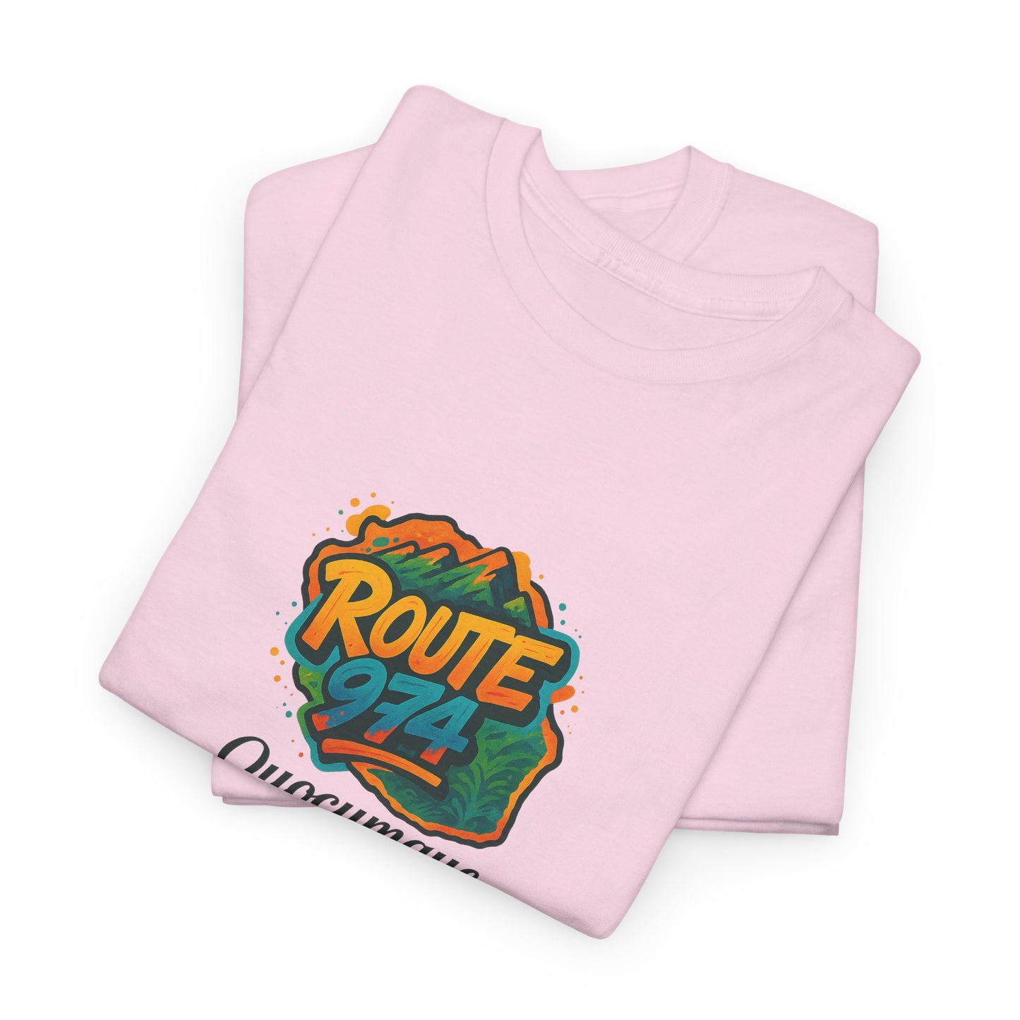 T-shirt "Route 974 Montagne", Destination Île de La Réunion, Confort Coton, Sobre, Elégant, Souvenir Unique, Cadeau, Unisexe, Esprit Voyageur