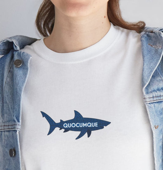 T-shirt Quocumque, Requin, Île de La Réunion, Poissons, Confort Coton, Elégant, Souvenir Unique, Cadeau, Unisexe, Esprit Voyageur, Créole, Bourbon