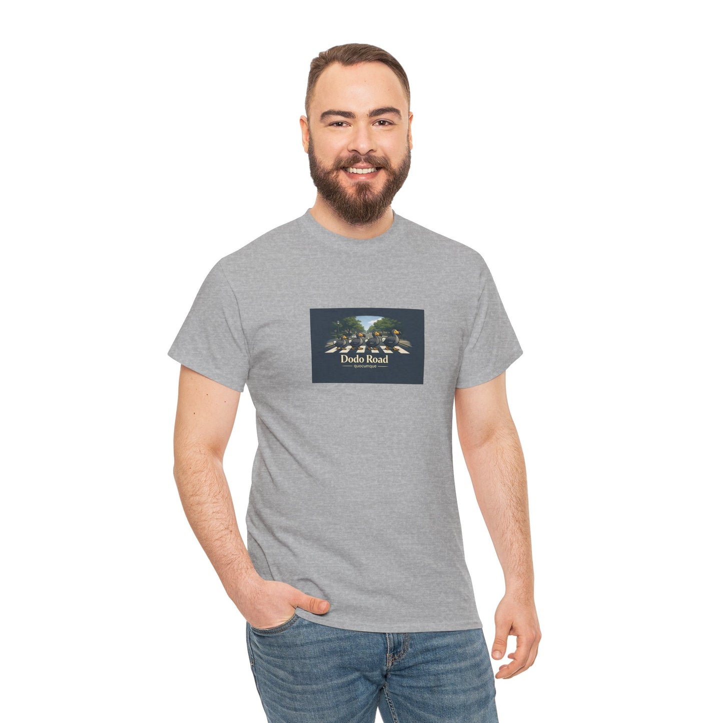 T-shirt "Dodo Road", Île de La Réunion", Confort Coton, Sobre, Elégant, Souvenir Unique, Cadeau, Unisexe, Esprit Voyageur