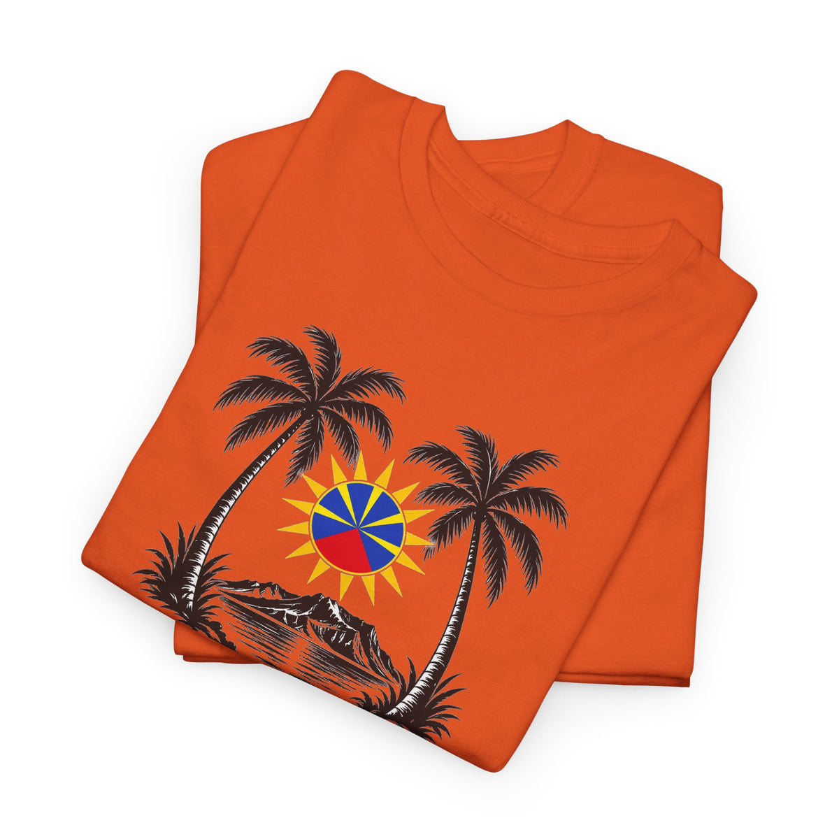 T-shirt Quocumque, "Palmiers", Île de La Réunion, Confort Coton, Elégant, Souvenir Unique, Cadeau, Unisexe, Esprit Voyageur, Créole, Bourbon