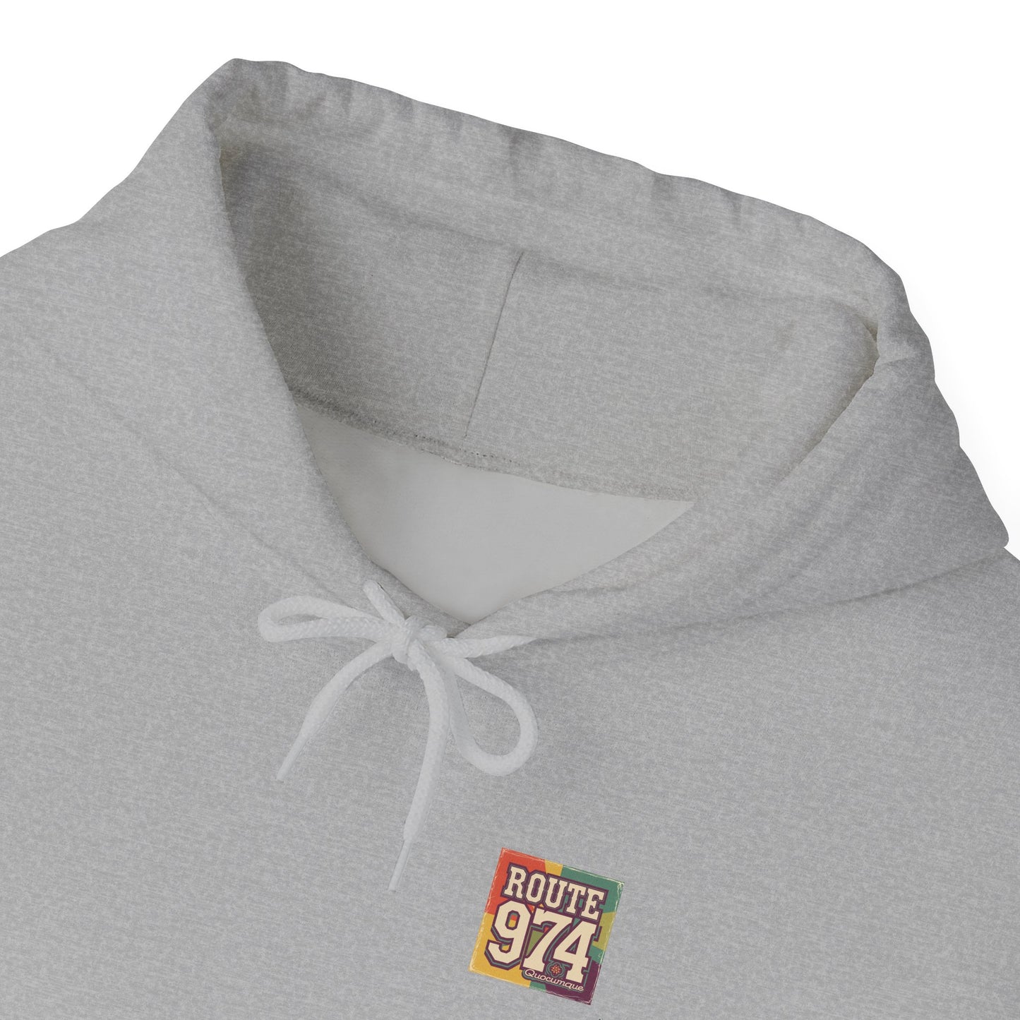 Sweat-Shirt à Capuche Collection " Route 974",Période Hippies, Adulte, Homme, Femme, Sportive, Sportif, Décontracté, Classique, Destination La Réunion