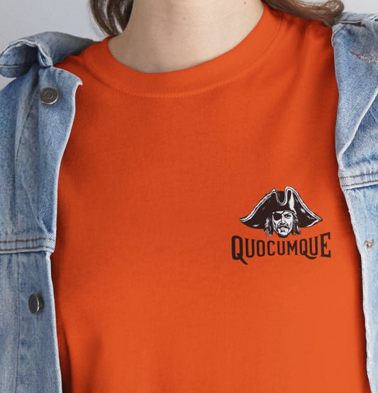 T-shirt Quocumque  "Pirate ", La Réunion, Confort Coton, Sobre, Elégant, Unique, Cadeau, Unisexe, Esprit Voyageur, pour adulte, Homme, Femme
