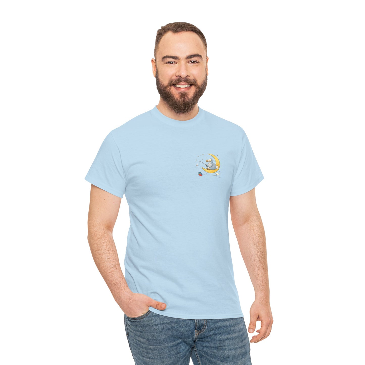 T-shirt "Dodo Lune ", Île de La Réunion", Confort Coton, Sobre, Elégant, Souvenir Unique, Cadeau, Unisexe, Esprit Voyageur