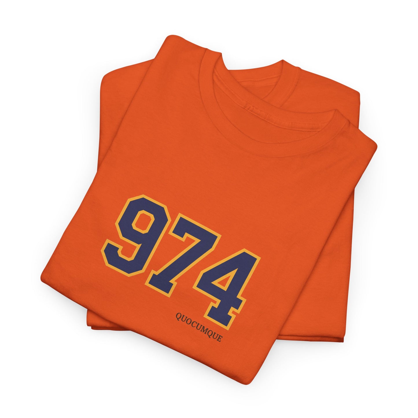 T-shirt " 974 ", Destination Île de La Réunion, Confort Coton, Sobre, Elégant, Souvenir Unique, Vêtement Adulte, Unisexe, Esprit Voyageur