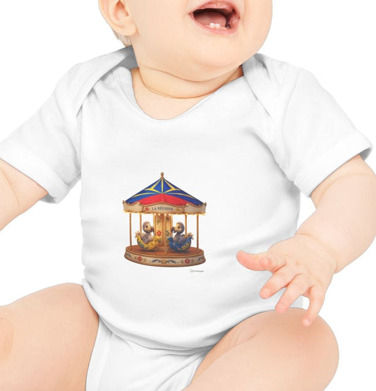 Body Bébé "Dodo Manège", Île de La Réunion, Douceur Coton, Cadeau Naissance,  Confort Coton Bio, Style Unique, Cadeau Parfait