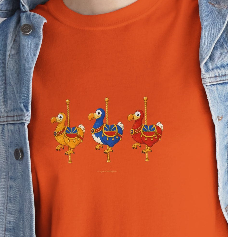 T-shirt Quocumque " Carrousel", Île de La Réunion, Confort Coton, Elégant, Souvenir Unique, Cadeau, Unisexe, Esprit Voyageur, Créole, Bourbon