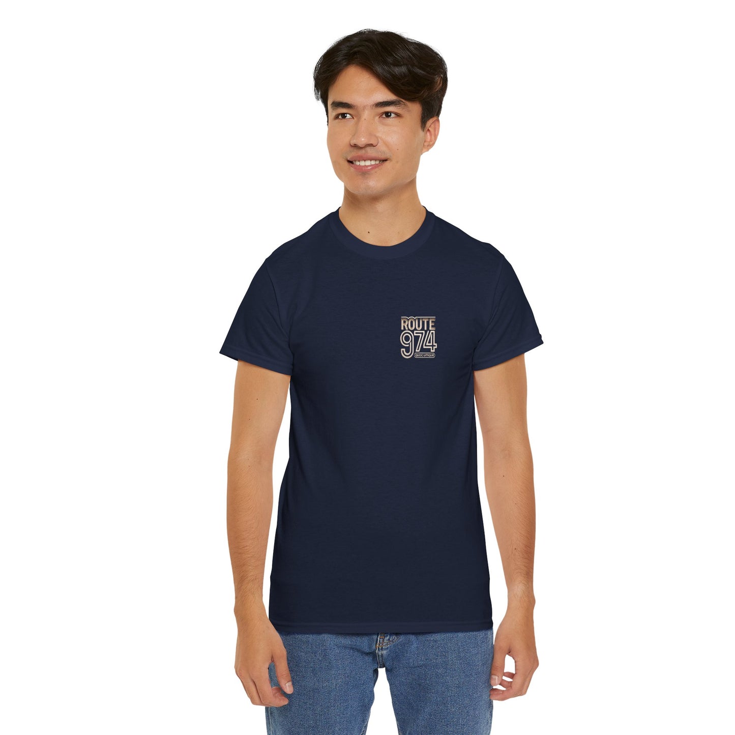 Copy of T-shirt "Route 974", Destination île de La Réunion, Confort Coton, Sobre, Elégant, Souvenir Unique, Cadeau, Unisexe, Esprit Voyageur