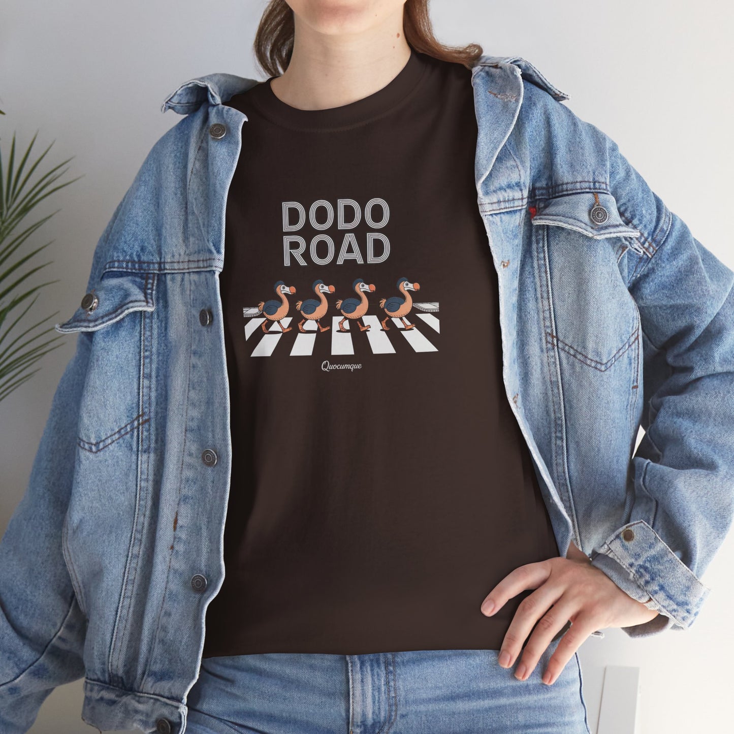 T-shirt Quocumque, " Dodo Road ", Île de La Réunion, Confort Coton, Elégant, Souvenir Unique, Cadeau, Unisexe, Esprit Voyageur, Créole, Bourbon