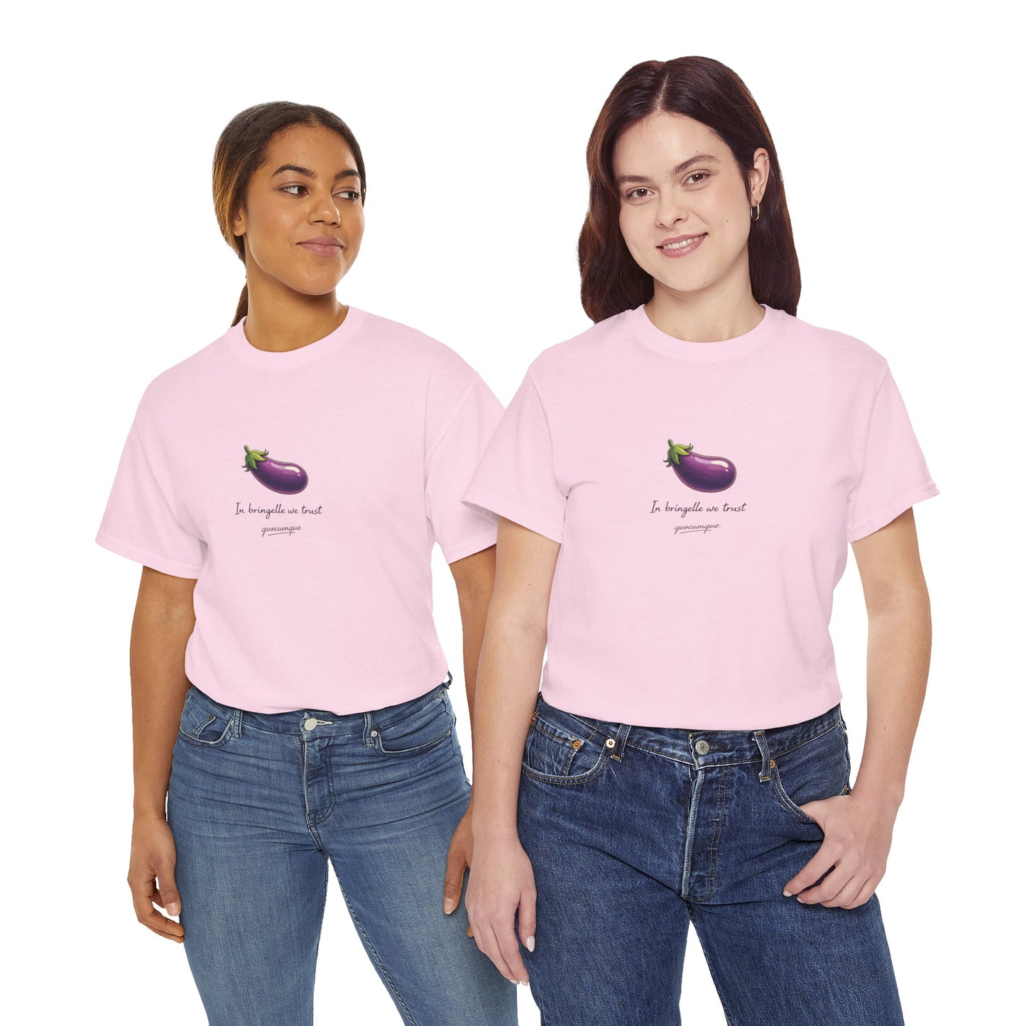 T-shirt Quocumque "Bringelle", Confort Coton, Sobre, Elégant, Souvenir Unique, Cadeau, Unisexe, Esprit Voyageur, Adulte, Espace
