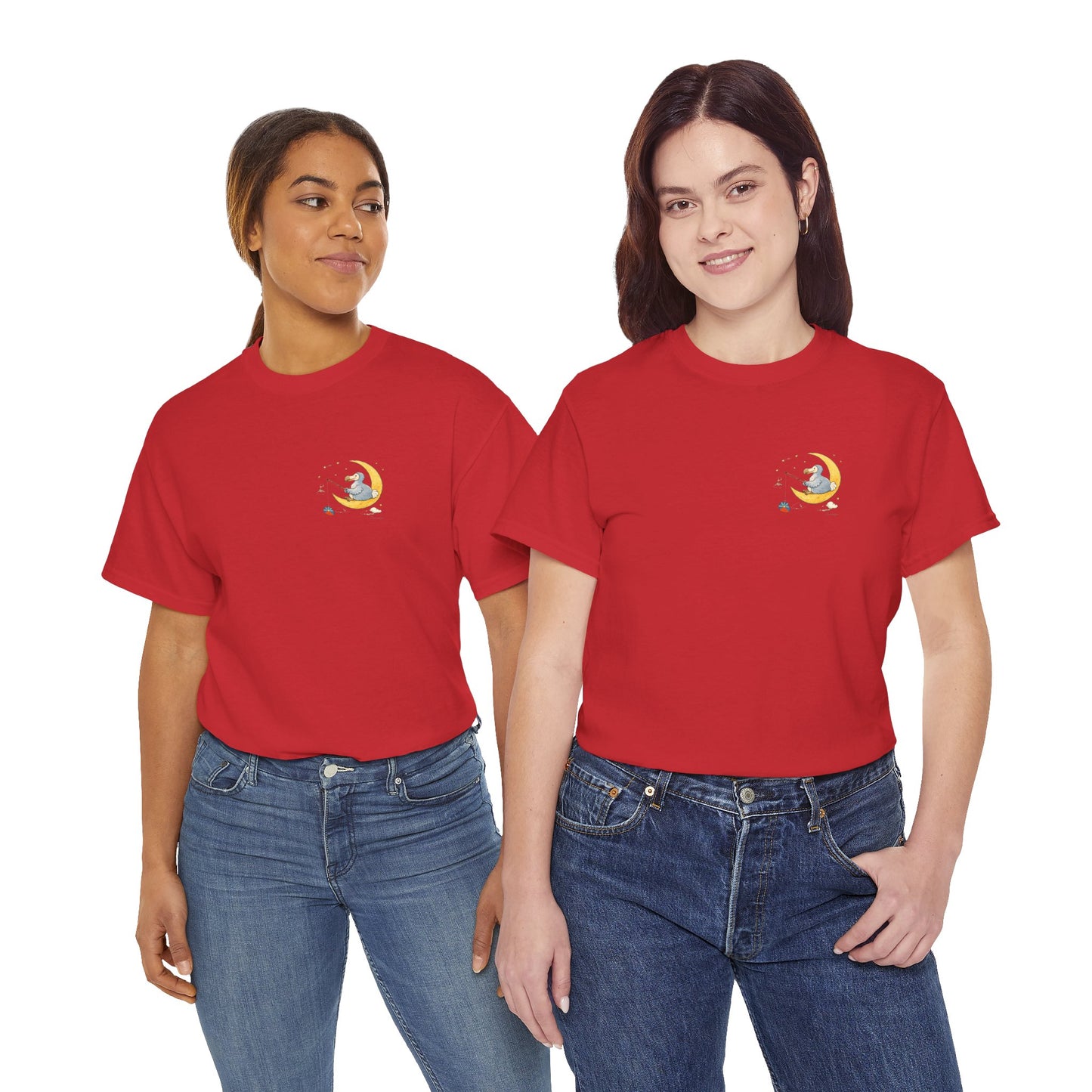T-shirt "Dodo Lune ", Île de La Réunion", Confort Coton, Sobre, Elégant, Souvenir Unique, Cadeau, Unisexe, Esprit Voyageur