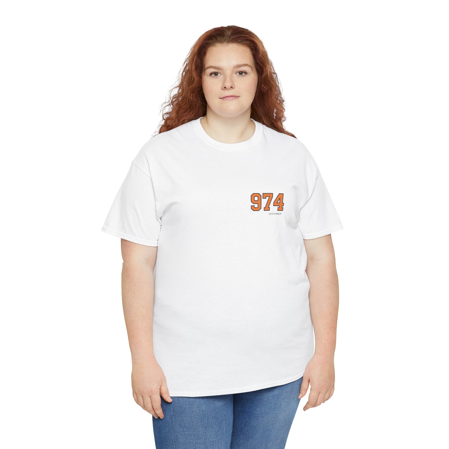 T-shirt " 974 ", Destination Île de La Réunion, Discret, Confort Coton, Sobre, Elégant, Souvenir Unique, Vêtement Adulte, Unisexe, Esprit Voyageur