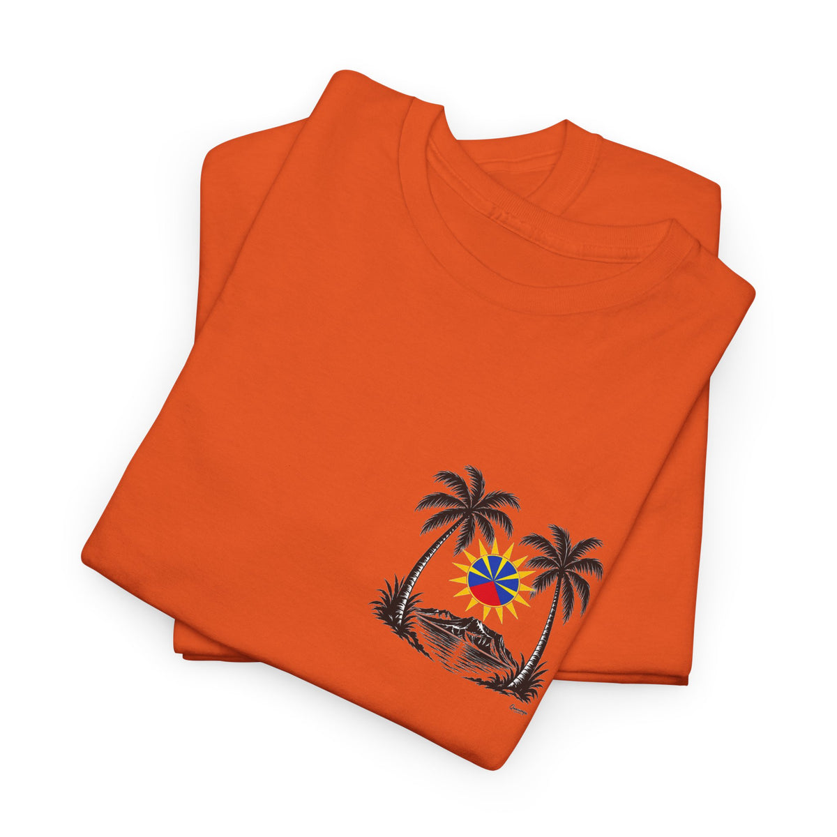 T-shirt Quocumque, "Palmiers", Discret, Île de La Réunion, Confort Coton, Elégant, Souvenir Unique, Cadeau, Unisexe, Esprit Voyageur, Créole, Bourbon