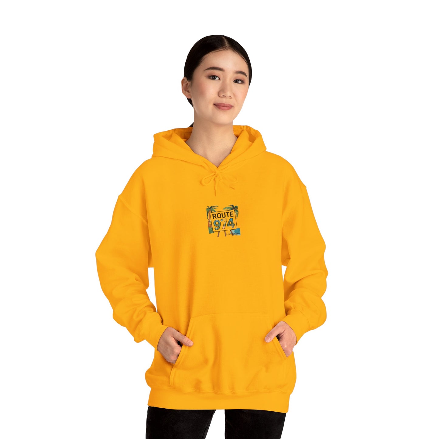 Sweat-Shirt à Capuche Collection " Route 974", Exotisme, Adulte, Homme, Femme, Sportive, Sportif, Décontracté, Classique, Destination La Réunion