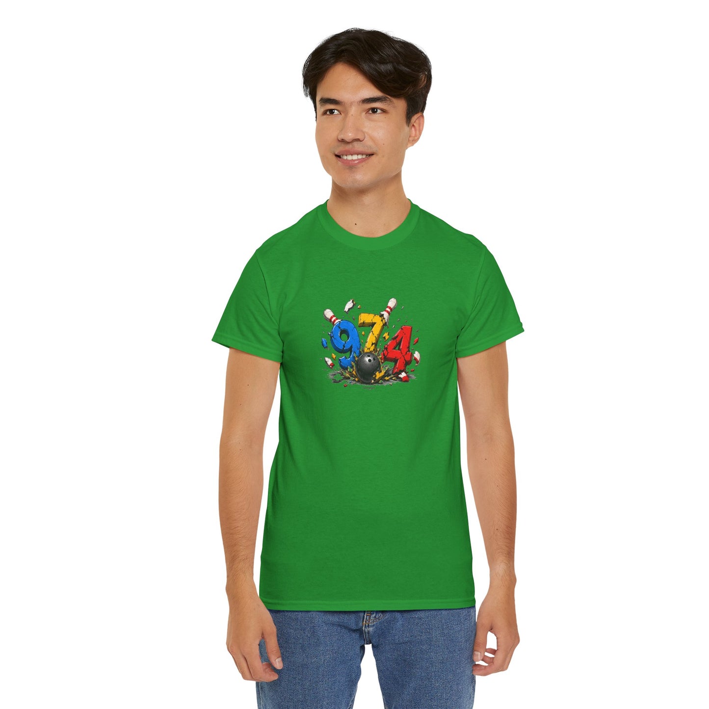 T-shirt " 974 Bowling ", Destination Île de La Réunion, Confort Coton, Sobre, Elégant, Souvenir Unique, Vêtement Adulte, Unisexe, Esprit Voyageur