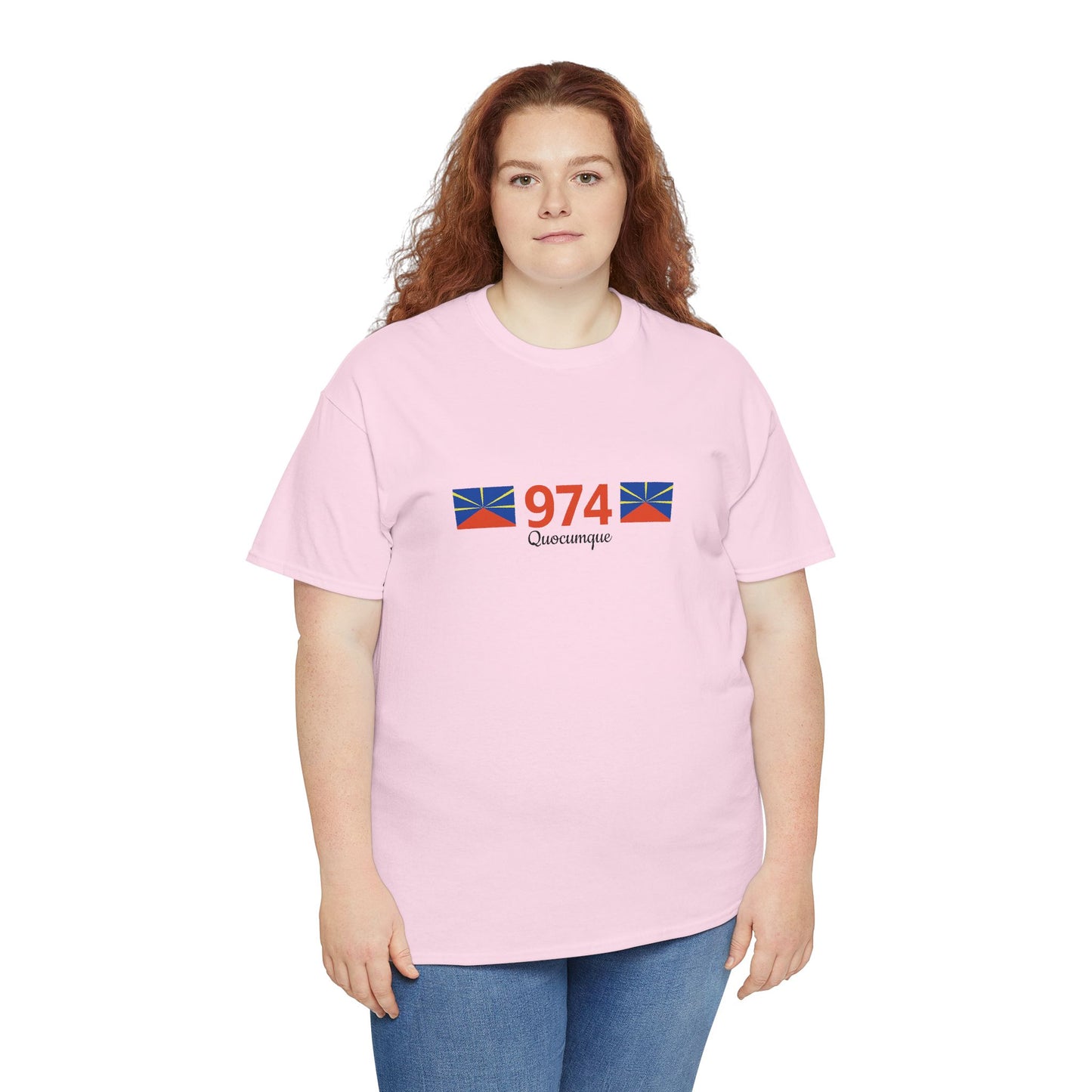 T-shirt "974 Drapeaux", Île de La Réunion, Confort Coton, Sobre, Elégant, Souvenir Unique, Cadeau, Unisexe, Esprit Voyageur
