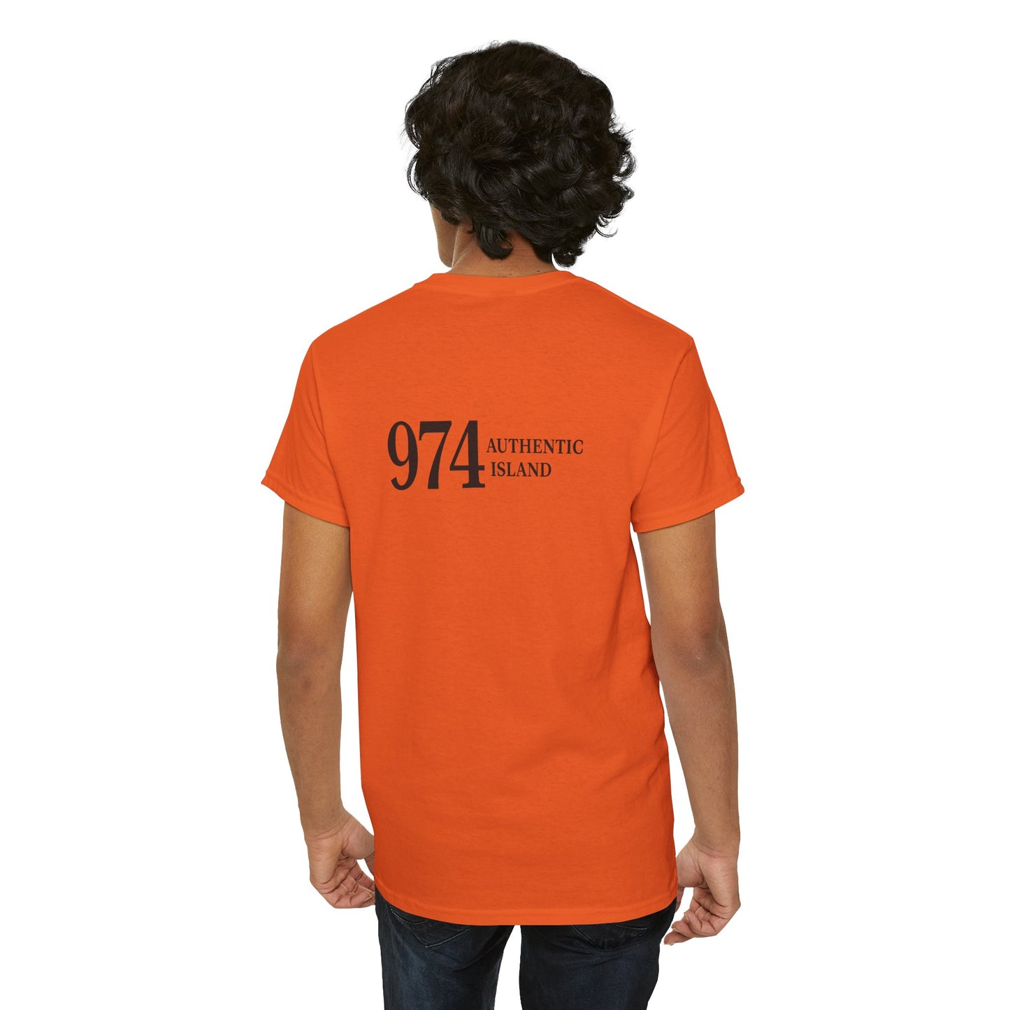 T-shirt "974 Île Authentique", Exotisme, Destination Île de La Réunion, Confort Coton, Sobre, Elégant, Souvenir Unique, Cadeau, Unisexe, Esprit Voyageur