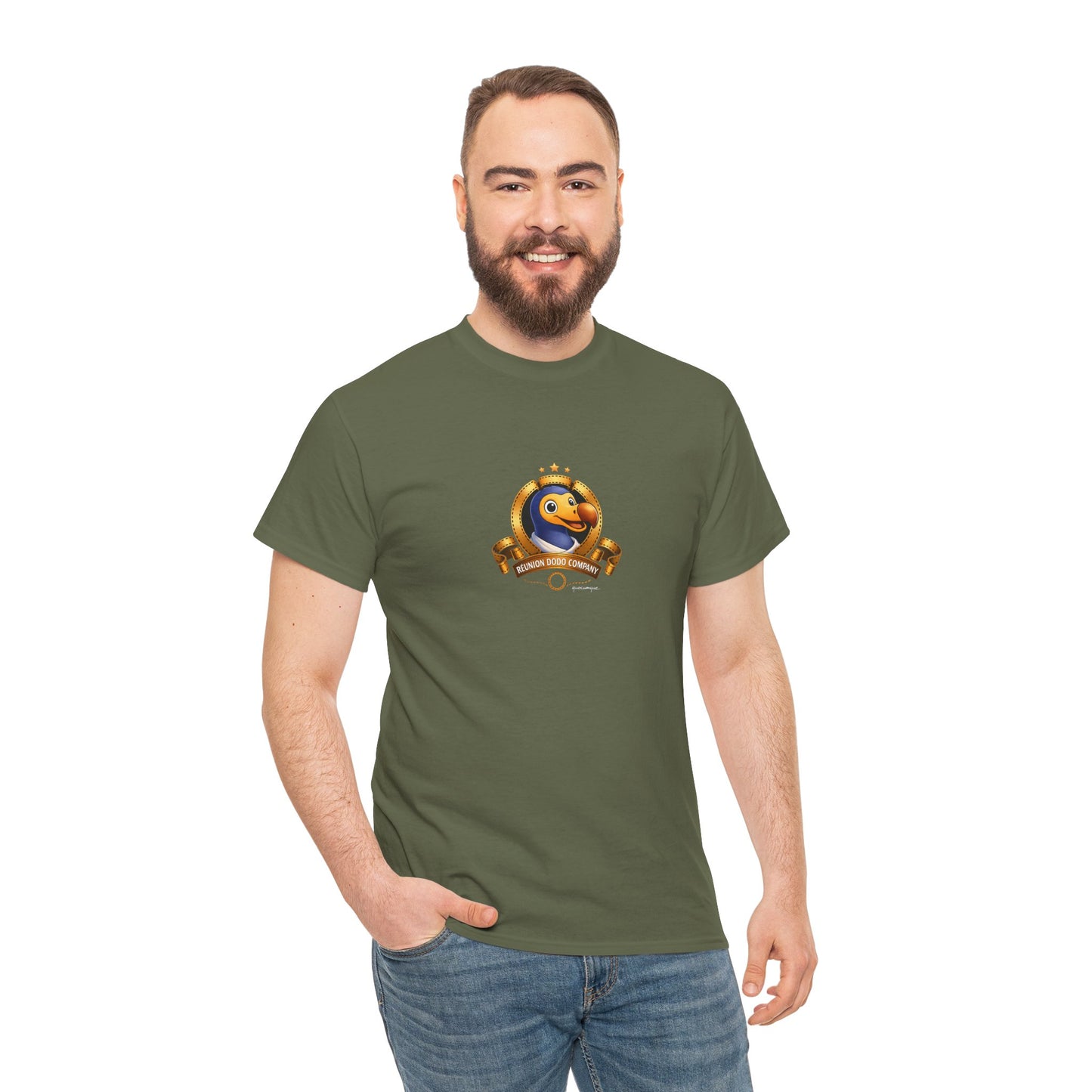 T-shirt Quocumque, " Dodo Cinéma", Île de La Réunion, Confort Coton, Elégant, Souvenir Unique, Cadeau, Unisexe, Esprit Voyageur, Créole, Bourbon