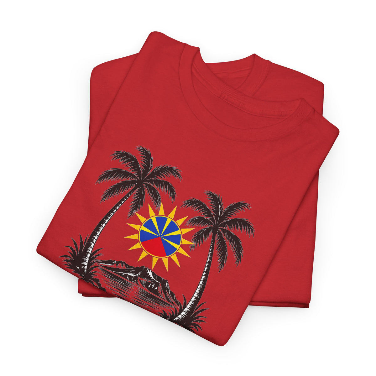 T-shirt Quocumque, "Palmiers", Île de La Réunion, Confort Coton, Elégant, Souvenir Unique, Cadeau, Unisexe, Esprit Voyageur, Créole, Bourbon