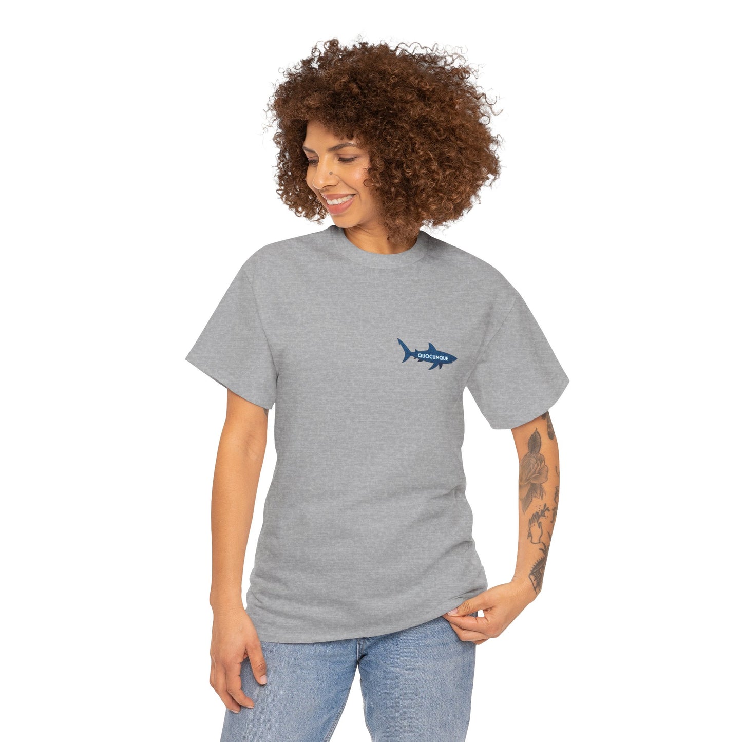T-shirt Quocumque, Requin, Île de La Réunion, Poissons, Confort Coton, Elégant, Souvenir Unique, Cadeau, Unisexe, Esprit Voyageur, Créole, Bourbon