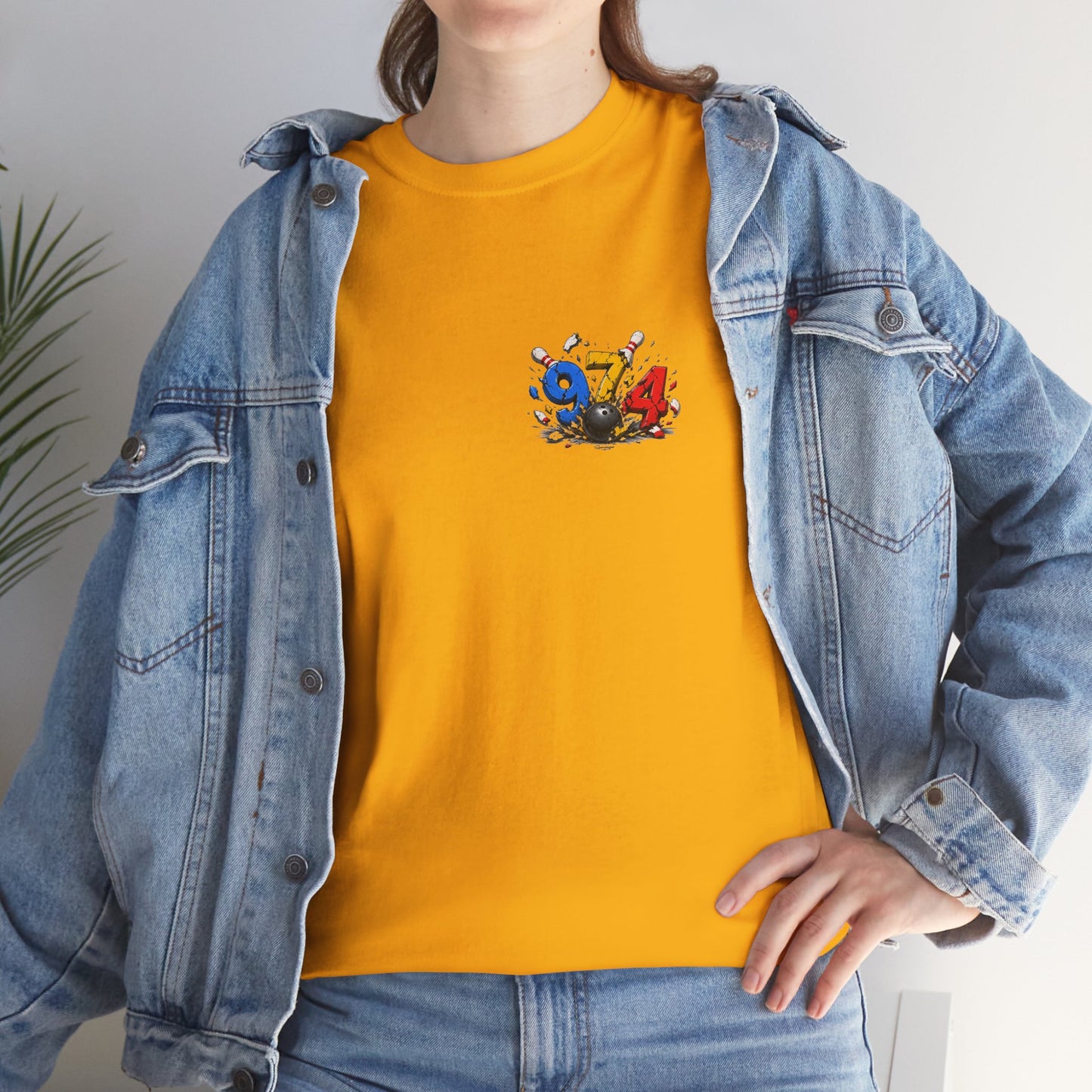 T-shirt " 974 Bowling ", Destination Île de La Réunion, Confort Coton, Sobre, Elégant, Souvenir Unique, Vêtement Adulte, Unisexe, Esprit Voyageur