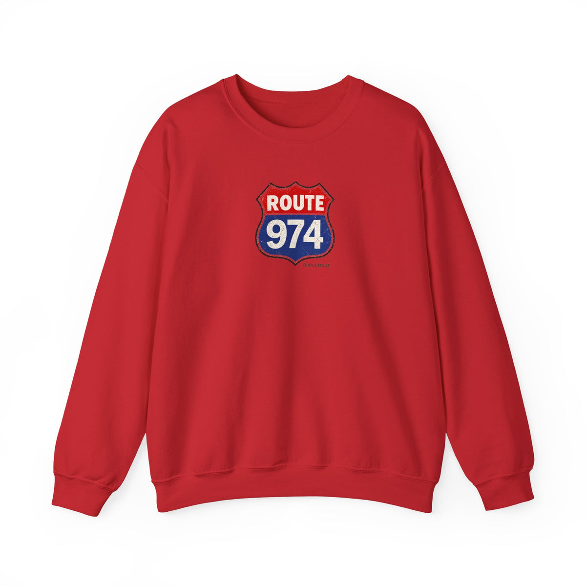 Sweat Quocumque "Route 974", Exotique, Destination Île De La Réunion, Adulte, Homme, Femme, Sportive, Sportif, Décontracté, Drapeau Régional